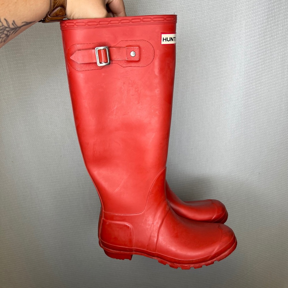 Hunter Red Tall Rain Boots